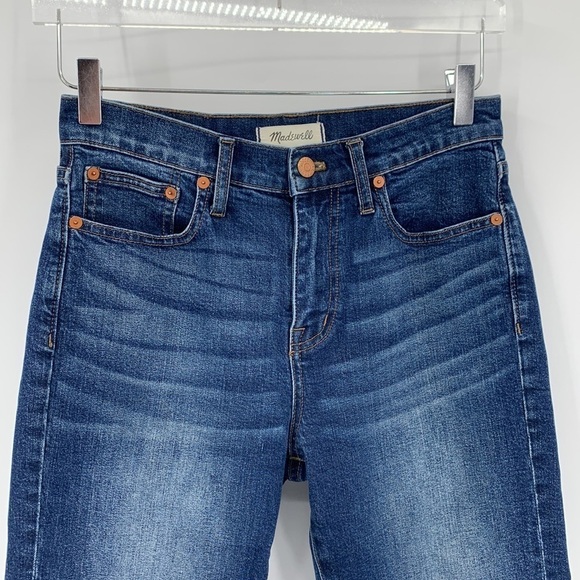 Madewell Cruiser straight leg jeans denim dark wash whiskering women 26 - Picture 3 of 6